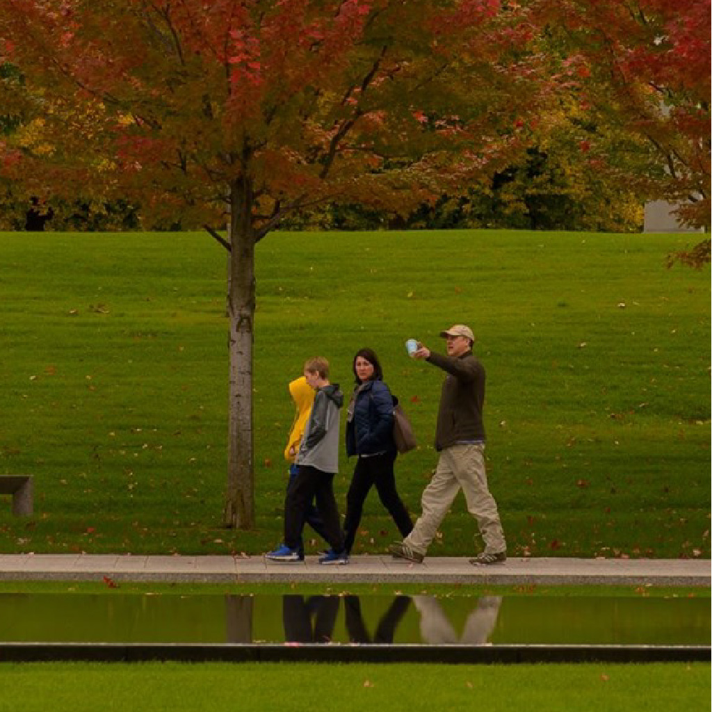 Family walking through Lakewood